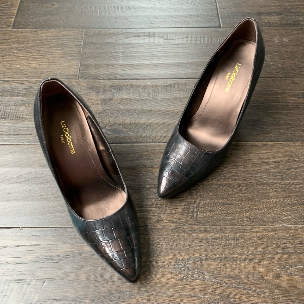 Liz Claiborne Size 7 Brown 3.5 Inch High Heels